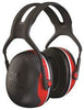 3M 93725 PELTOR X-SERIES OVER-THE-HEAD EARMUFF WITH HEADBAND X3A/37272(AAD), BLACK/RED, 10 PER CASE (1 CASE)