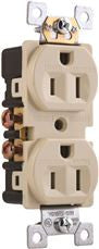 Preferred  TAMPER RESISTANT DUPLEX RECEPTACLE, RESIDENTIAL, NEMA 5-15R, 125 VOLT, 15 AMP, IVORY, 10 PER PACK (1 PACK)