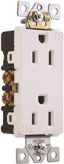 Preferred  TAMPER RESISTANT DECORATIVE DUPLEX RECEPTACLE, NEMA 5-15R, 125 VOLT, 15 AMP, WHITE, 10 PER PACK (1 PACK)