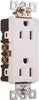 Preferred  TAMPER RESISTANT DECORATIVE DUPLEX RECEPTACLE, NEMA 5-15R, 125 VOLT, 15 AMP, WHITE, 10 PER PACK (1 PACK)