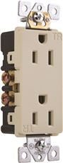 Preferred  TAMPER RESISTANT DECORATIVE DUPLEX RECEPTACLE, NEMA 5-15R, 125 VOLT, 15 AMP, IVORY, 10 PER PACK (1 PACK)