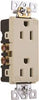 Preferred  TAMPER RESISTANT DECORATIVE DUPLEX RECEPTACLE, NEMA 5-15R, 125 VOLT, 15 AMP, IVORY, 10 PER PACK (1 PACK)