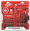MILWAUKEE ELECTRIC 48-89-4445 SHOCKWAVE HEX DRILL BIT SET 10 PIECE (1 PER CASE)