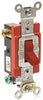 LEVITON A1223-2R ANTIMICROBIAL TREATED SPECIFICATION GRADE TOGGLE SWITCH, 3-WAY, SELF-GROUNDING, 120/277 VOLTS, 20 AMP, RED (1 PER CASE)