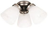 ELLINGTON ECK758AN 3-LIGHT CEILING FAN LIGHT KIT WITH FROSTED GLASS, ANTIQUE NICKEL, USES 60-WATT INCANDESCENT CANDELABRA LAMPS* (1 PER CASE)