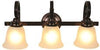 Monument  SANIBEL 3-LIGHT VANITY FIXTURE, FROSTED GLASS, 24 X 11 X 7-1/2 IN., OIL RUBBED BRONZE* (1 PER CASE)