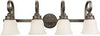 Monument  SANIBEL 4-LIGHT VANITY FIXTURE, FROSTED GLASS, 32-1/2 X 11 X 7-3/4 IN., OIL RUBBED BRONZE* (1 PER CASE)