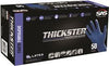 SAS SAFETY 6605-20 THICKSTER DISPOSABLE POWDER-FREE LATEX GLOVES, XX-LARGE, DARK BLUE, 14 MIL (50 PER BOX, 1 BOX)