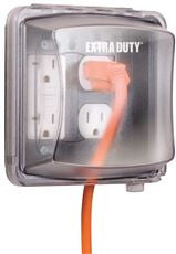 HUBBELL TAYMAC MM2420C EXTRA DUTY 55-IN-1 WEATHERPROOF WHILE-IN-USE OUTLET COVER, TWO GANG, CLEAR (1 PER CASE)