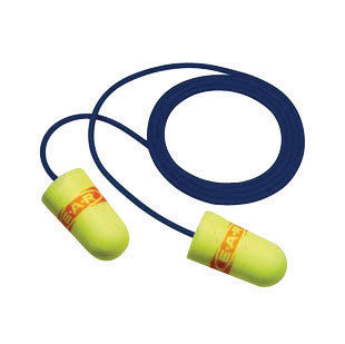 3M 311-4109 Universal Single Use E-A-Rsoft SuperFit Tapered Polyurethane Foam Corded Earplugs With Metal Detectable Cord (200 Pair)