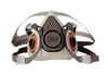 3M 6100 Small Gray Thermoplastic Elastomer Half Mask 6000 Series Reusable Standard Respirator With 4 Point Harness And Bayonet Connection (24 Each Per Case)  (1/EA)