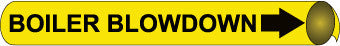 NMC D4007-PIPEMARKER PRECOILED, BOILER BLOWDOWN B/Y, FITS 3 3/8''-4 1/2'' PIPE (1 EACH)