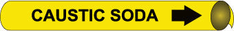NMC A4013-PIPEMARKER PRECOILED, CAUSTIC SODA B/Y, FITS 3/4''-1'' PIPE (1 EACH)