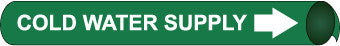 NMC G4021-PIPEMARKER STRAP-ON, COLD WATER SUPPLY W/G, FITS 8''-10'' PIPE (1 EACH)