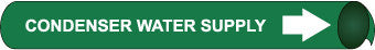 NMC G4030-PIPEMARKER STRAP-ON, CONDENSER WATER SUPPLY W/G, FITS 8''-10'' PIPE (1 EACH)