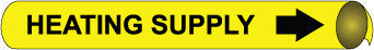NMC F4054-PIPEMARKER STRAP-ON, HEATING SUPPLY B/Y, FITS 6''-8'' PIPE (1 EACH)