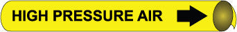 NMC F4057-PIPEMARKER STRAP-ON, HIGH PRESSURE AIR B/Y, FITS 6''-8'' PIPE (1 EACH)