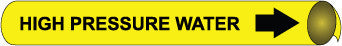 NMC F4060-PIPEMARKER STRAP-ON, HIGH PRESSURE WATER B//Y, FITS 6''-8'' PIPE (1 EACH)