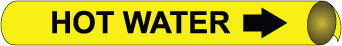 NMC F4061-PIPEMARKER STRAP-ON, HOT WATER B/Y, FITS 6''-8'' PIPE (1 EACH)