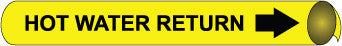 NMC A4062-PIPEMARKER PRECOILED, HOT WATER RETURN B/Y, FITS 3/4''-1'' PIPE (1 EACH)