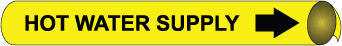 NMC A4063-PIPEMARKER PRECOILED, HOT WATER SUPPLY B/Y, FITS 3/4''-1'' PIPE (1 EACH)