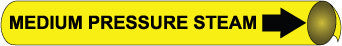 NMC A4072-PIPEMARKER PRECOILED, MEDIUM PRESSURE STEAM B/Y, FITS 3/4''-1'' PIPE (1 EACH)