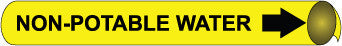 NMC B4076-PIPEMARKER PRECOILED, NON-POTABLE WATER B/Y, FITS 1 1/8''-2 3/8'' PIPE (1 EACH)