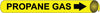 NMC D4086-PIPEMARKER PRECOILED, PROPANE GAS B/Y, FITS 3 3/8''-4 1/2'' PIPE (1 EACH)
