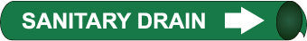 NMC A4093-PIPEMARKER PRECOILED, SANITARY DRAIN W/G, FITS 3/4''-1'' PIPE (1 EACH)