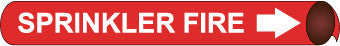 NMC A4095-PIPEMARKER PRECOILED, SPRINKLER FIRE W/R, FITS 3/4''-1'' PIPE (1 EACH)