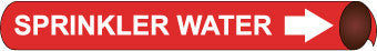 NMC A4096-PIPEMARKER PRECOILED, SPRINKLER WATER W/R, FITS 3/4''-1'' PIPE (1 EACH)