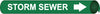 NMC F4101-PIPEMARKER STRAP-ON, STORM SEWER W/G, FITS 6''-8'' PIPE (1 EACH)