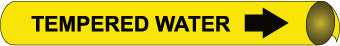 NMC H4104-PIPEMARKER STRAP-ON, TEMPERED WATER B/Y, FITS OVER 10'' PIPE (1 EACH)