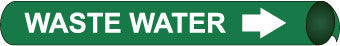NMC F4112-PIPEMARKER STRAP-ON, WASTE WATER W/G, FITS 6''-8'' PIPE (1 EACH)