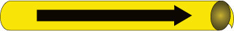 NMC C4115-PIPEMARKER PRECOILED, DIRECTION ARROW B/Y, FITS 2 1/2''-3 1/4'' PIPE (1 EACH)