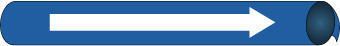 NMC A4118-PIPEMARKER PRECOILED, DIRECTION ARROW WHITE/BLUE, FITS 3/4''-1'' PIPE (1 EACH)