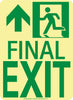 NMC 50F-3SN-L-NYC FINAL EXIT SIGN, FORWARD/LEFT SIDE, 11X8, FLEX, 7550 GLO BRITE, MEA APPROVED (1 EACH)