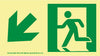 NMC 50R-1SN-DL-NYC DIRECTIONAL SIGN, DOWN LEFT, 4.5X8, RIGID, 7550 GLO BRITE, MEA APPROVED (1 EACH)