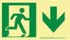 NMC 50R-1SN-D-NYC DIRECTIONAL SIGN,DOWN, 4.5X8, RIGID, 7550 GLO BRITE, MEA APPROVED (1 EACH)
