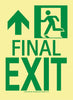 NMC 50R-3SN-L-NYC FINAL EXIT SIGN, FORWARD/LEFT SIDE, 11X8, RIGID, 7550 GLO BRITE, MEA APPROVED (1 EACH)