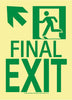 NMC 50R-3SN-UL-NYC FINAL EXIT SIGN,UP LEFT, 11X8, RIGID, 7550 GLO BRITE, MEA APPROVED (1 EACH)