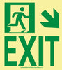 NMC 50R-6SN-DR-NYC WALL MONT EXIT SIGN, DOWN RIGHT, 9X8, RIGID, 7550 GLO BRITE, MEA APPROVED (1 EACH)
