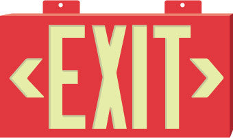 NMC 7011B-EXIT, GLOBRITE, SINGLE FACE W/BRACKET, RED, 8.25X15.25 (1 EACH)