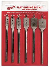MILWAUKEE ELECTRIC 49-22-0071 6 IN. UNVERSAL FLAT BORING BIT SET, 6 PIECE (1 PER CASE)
