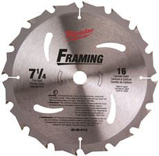 MILWAUKEE ELECTRIC 48-40-4116 CIRCULAR SAW BLADE 7-1/4 IN. CARBIDE 16T (1 PER CASE)