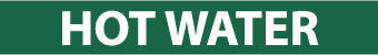 NMC A1292G-PIPEMARKER, HOT WATER, 2X14, 1 1/4 LETTER,  PS VINYL (PAK OF 25)