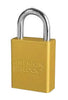 American Lock 1105YW Yellow 1 1/2" X 3/4" Aluminum 5 Pin Safety Lockout Padlock With 1/4" X 3/4" X 1" Shackle (6 Locks Per Set, Keyed Differently)  (6/EA)