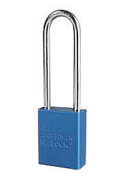 American Lock 1107BU Blue 1 1/2" X 3/4" Aluminum Safety Lockout Padlock With 1/4" X 3" X 3/4" Shackle (6 Locks Per Set, Keyed Differently)  (1/EA)