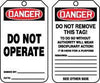 Accuform Signs MDT112PTP  5 3/4'' X 3 1/4'' 15 mils RP-Plastic Accident Prevention Safety Tag DANGER DO NOT OPERATE With Disciplinary Action Warning On Back (25 Per Pack) (1 Pack)