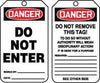 Accuform Signs MDT164PTP  5 3/4'' X 3 1/4'' 15 mils RP-Plastic Accident Prevention Safety Tag DANGER DO NOT ENTER With Disciplinary Action Warning On Back (25 Per Pack) (1 Pack)